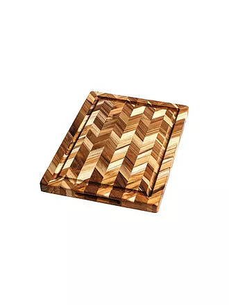 TEAKHAUS | Schneidebrett Herringbone 36x25cm Teakholz | braun