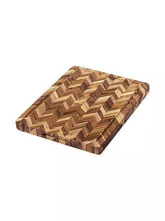 TEAKHAUS | Schneidebrett Herringbone extra Dick 41x30,5cm Teakholz | braun