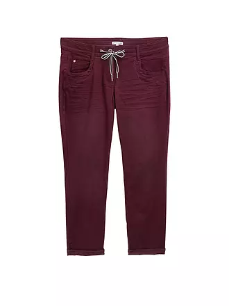 TOM TAILOR | Hose Tapered Relaxed Fit | dunkelrot