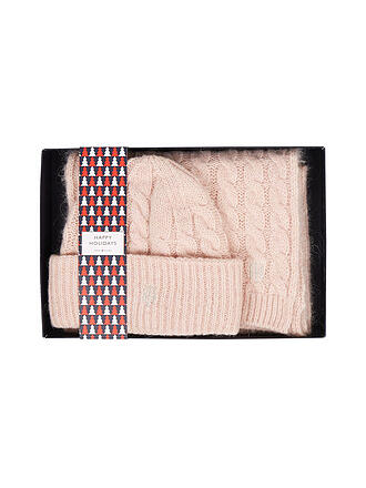 TOMMY HILFIGER | Geschenkset Mütze und Schal TIMELESS | grau