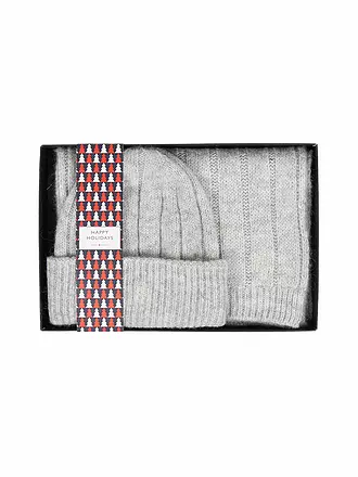 TOMMY HILFIGER | Geschenkset Mütze und Schal TIMELESS | grau