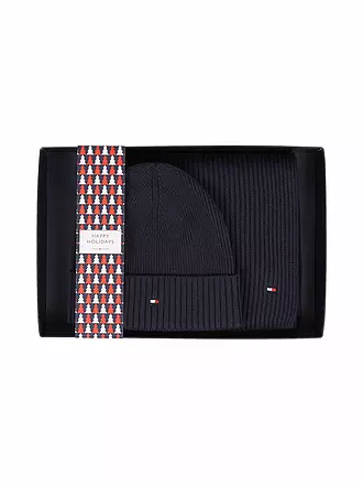 TOMMY HILFIGER | Geschenkset Mütze und Schal | schwarz