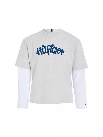 TOMMY HILFIGER | Jungen Langarmshirt | hellgrau