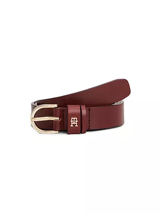 TOMMY HILFIGER | Ledergürtel ESSENTIAL | dunkelrot