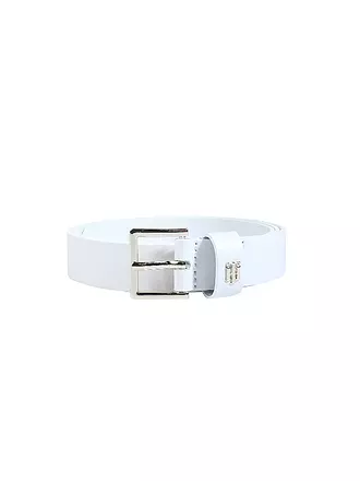 TOMMY HILFIGER | Ledergürtel TH Square | weiss