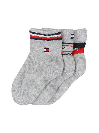 TOMMY HILFIGER | Mädchen Socken 3er Pkg pink/tommy original | hellgrau