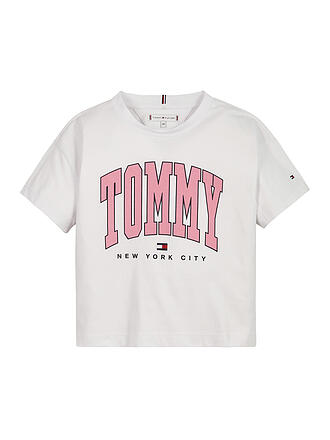 TOMMY HILFIGER | Mädchen T-Shirt Cropped Fit | weiß