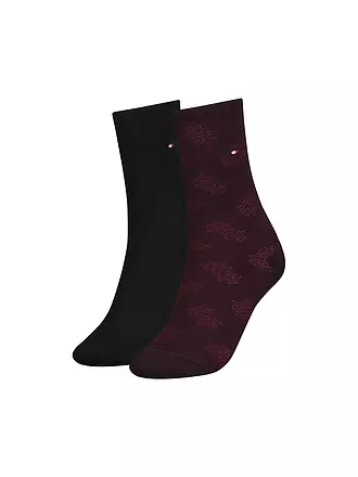 TOMMY HILFIGER | Socken 2-er Pkg burgundy | dunkelrot