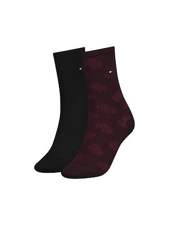 TOMMY HILFIGER | Socken 2-er Pkg navy | dunkelrot