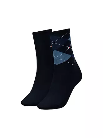 TOMMY HILFIGER | Socken 2-er Pkg. middle grey mel | blau