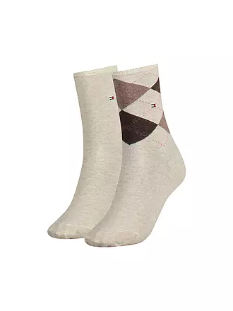 TOMMY HILFIGER | Socken 2-er Pkg. middle grey mel | beige