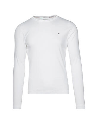 TOMMY JEANS | Langarmshirt  Slim-Fit | weiss