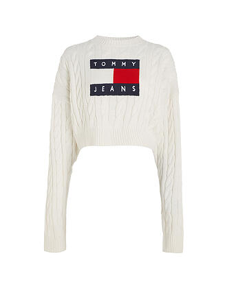 TOMMY JEANS | Pullover Cropped Fit | weiss