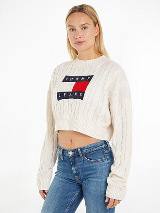 TOMMY JEANS | Pullover Cropped Fit | weiss