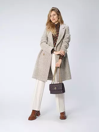 TORY BURCH | Ledertasche - Schultertasche KIRA CHEVRON Small | beige
