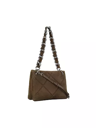 TORY BURCH | Ledertasche - Schultertasche | olive