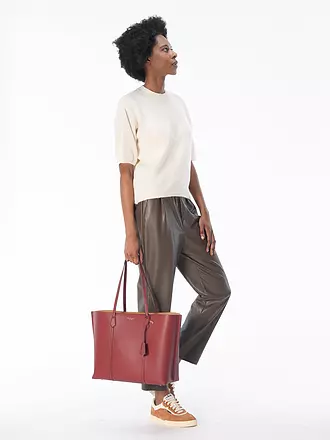 TORY BURCH | Ledertasche - Shopper PERRY | dunkelrot