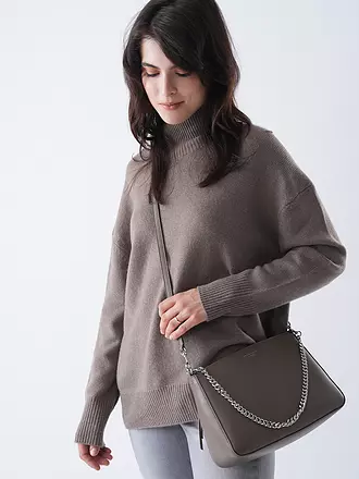 TORY BURCH | Ledertasche - Umhängetasche PERRY | grau