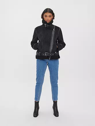 VERO MODA | Jacke in Shearling-Optik VMVEGA | schwarz
