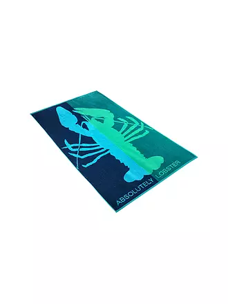 VOSSEN | Velour Strandtuch ABSOLUTELY LOBSTER 100x180cm Deep Blue | dunkelgrün