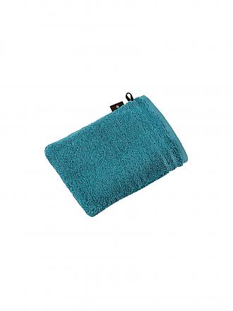 VOSSEN | Waschhandschuh Calypso Feeling 22x16cm (Weiss) | türkis