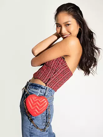 WEAT | Ledertasche - Umhängetasche Mini Heart | hellblau