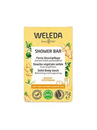 WELEDA | Feste Duschpflege Geranium+Litsea Cubeba 75g | gelb