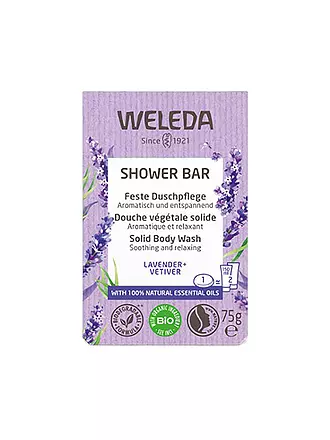WELEDA | Feste Duschpflege Geranium+Litsea Cubeba 75g | lila