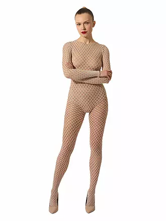 WOLFORD | Modestrumpfhose VELVET NET ILLUSION Fairly Light/White | beige