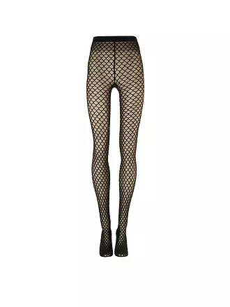 WOLFORD | Modestrumpfhose VELVET NET ILLUSION Fairly Light/White | schwarz
