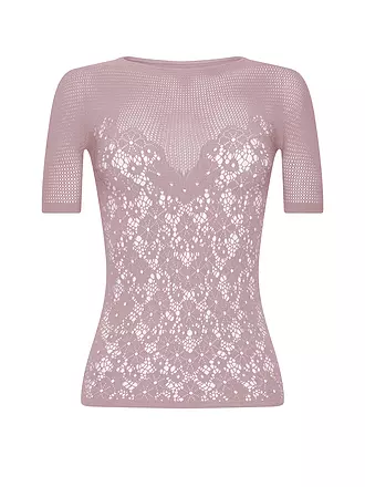 WOLFORD | T-Shirt FLOWER LACE | schwarz