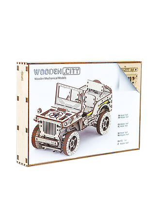 WOODEN CITY | Holz 3D Bausatz - Jeep 4x4 | keine Farbe