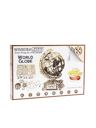 WOODEN CITY | Holz 3D Bausatz - World Globe | keine Farbe