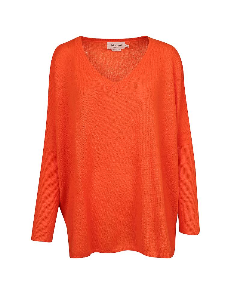 Oversize Pullover Wollpullover Damen Orange Kaschmir Pullover