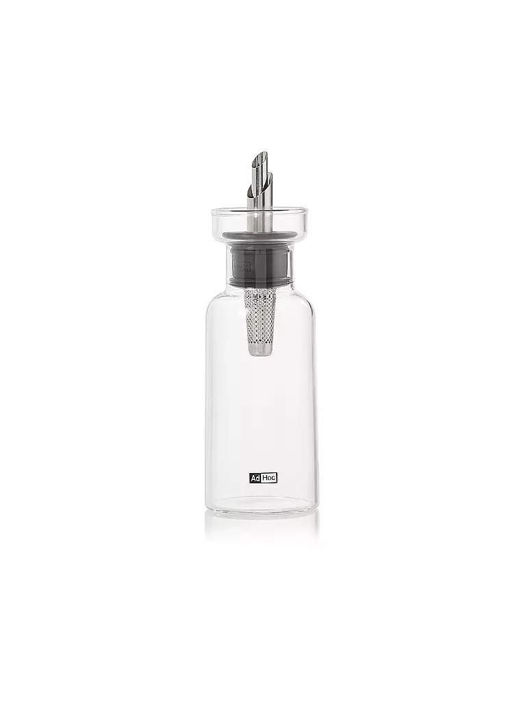 AD HOC | Essig- oder Ölspender AROMA POUR 120ml Glas/Edelstahl | hellgrau