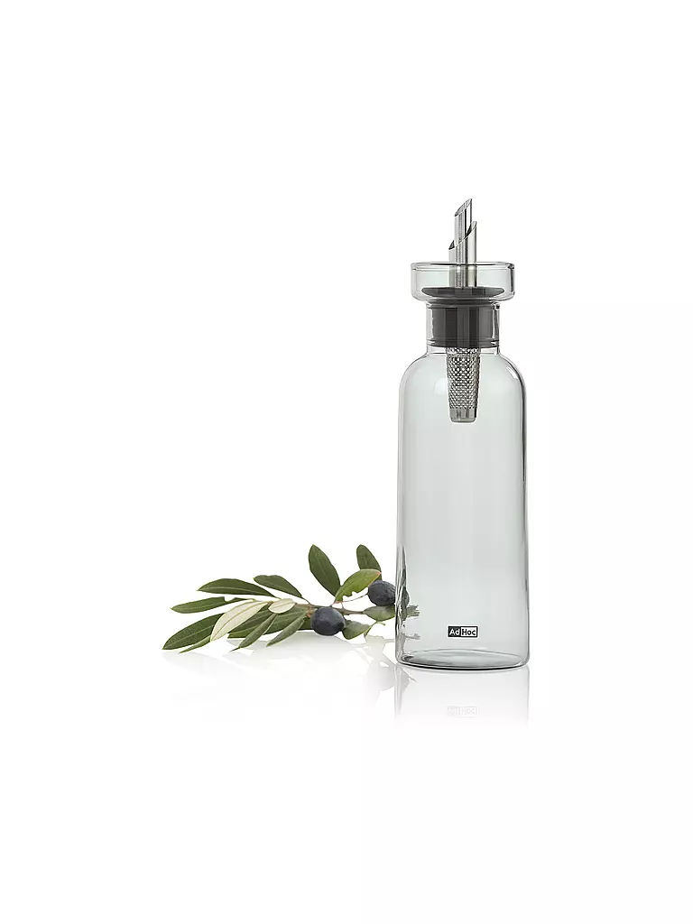 AD HOC | Essig- oder Ölspender AROMA POUR 300ml Glas / Edelstahl | transparent