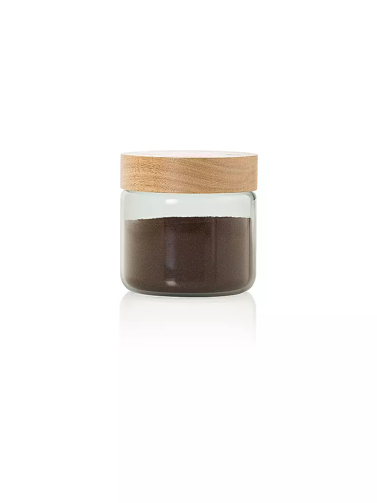 AD HOC | Vorratsdose 500ml PURE JAR Glas/Grau/Akazie | hellgrau