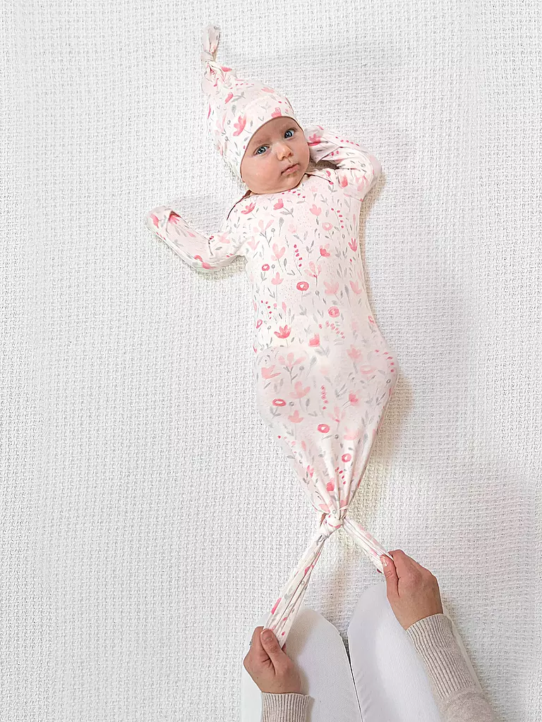 ADEN + ANAIS | Baby  Set Schlafoverall mit Mütze SNUGGLE KNIT™ | hellgrau