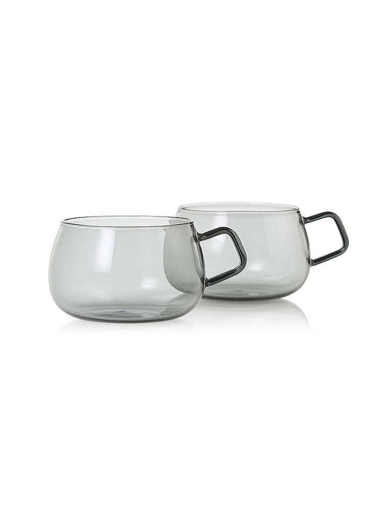 ADHOC Tee Tassen 2er Set YUNA 400ml Glas / Grau grau
