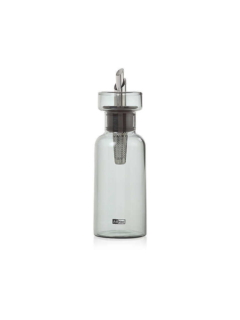 ADHOC Essig- oder Ölspender AROMA POUR 120ml Grau/Glas/Edelstahl hellgrau