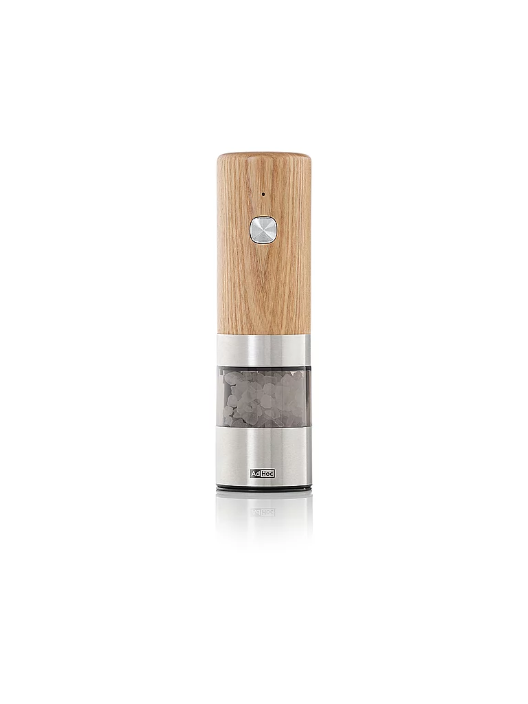 ADHOC Molino eléctrico de pimienta o sal i.MILL 17cm Fresno/Acero inoxidable marrón claro