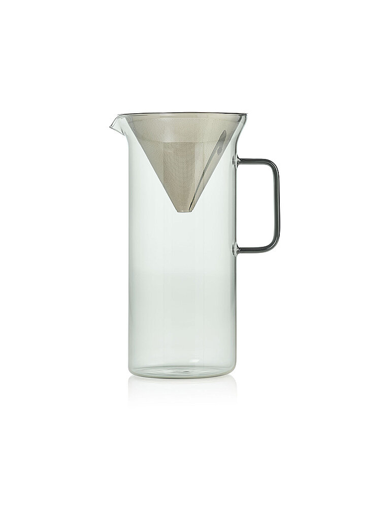 ADHOC Kaffeebereiter IMPACT 1000ml Glas Grey Edelstahl hellgrau