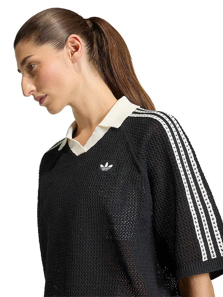 ADIDAS ORIGINALS | Poloshirt CROCHET | Schwarz