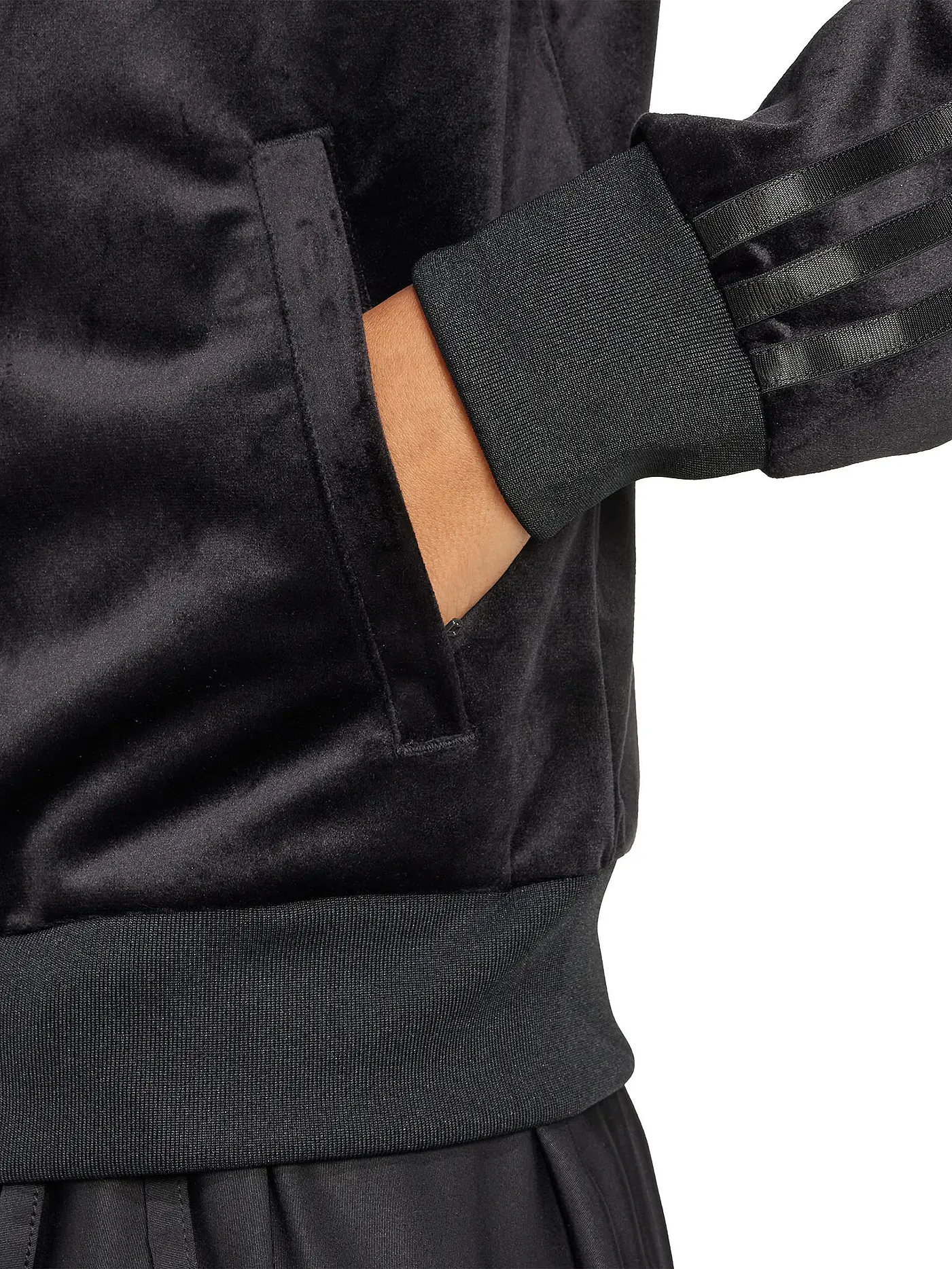 ADIDAS ORIGINALS | Sweatjacke VELVET TT | schwarz
