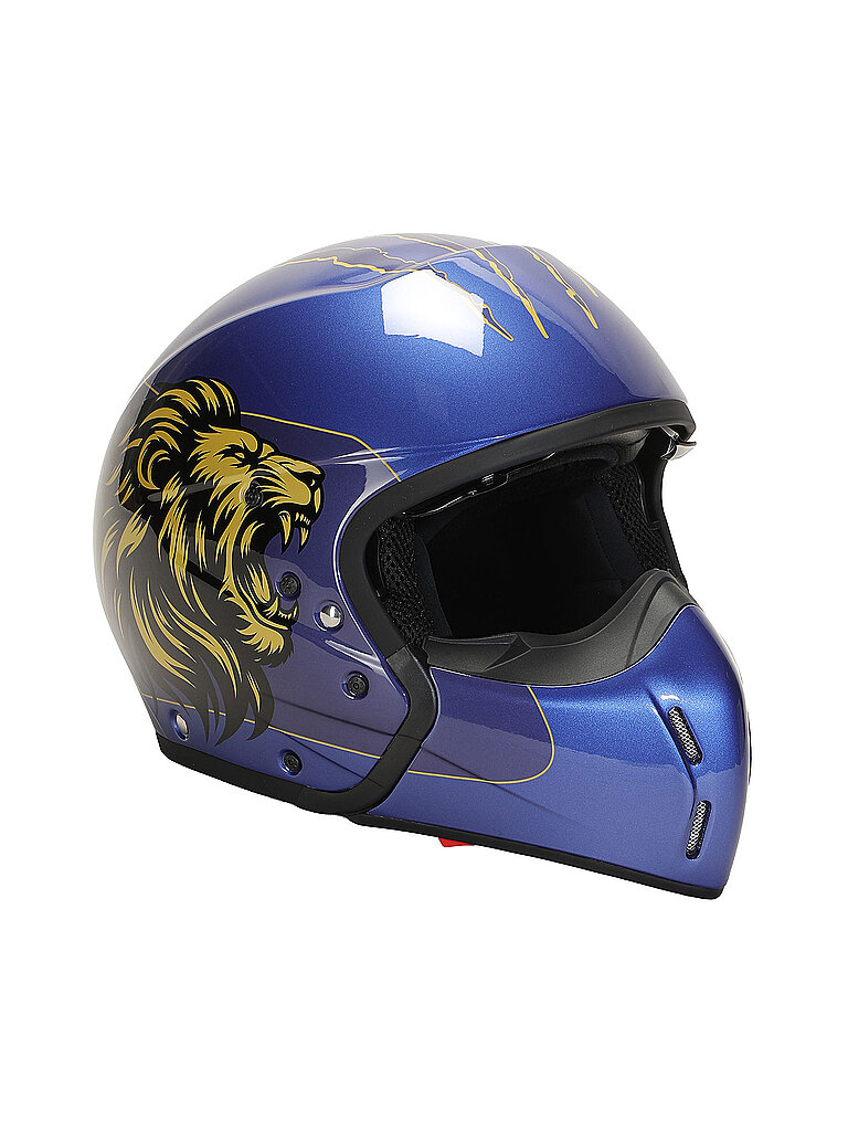 AERONAUTICA MILITARE Motorradhelm aus Carbon Blu blau