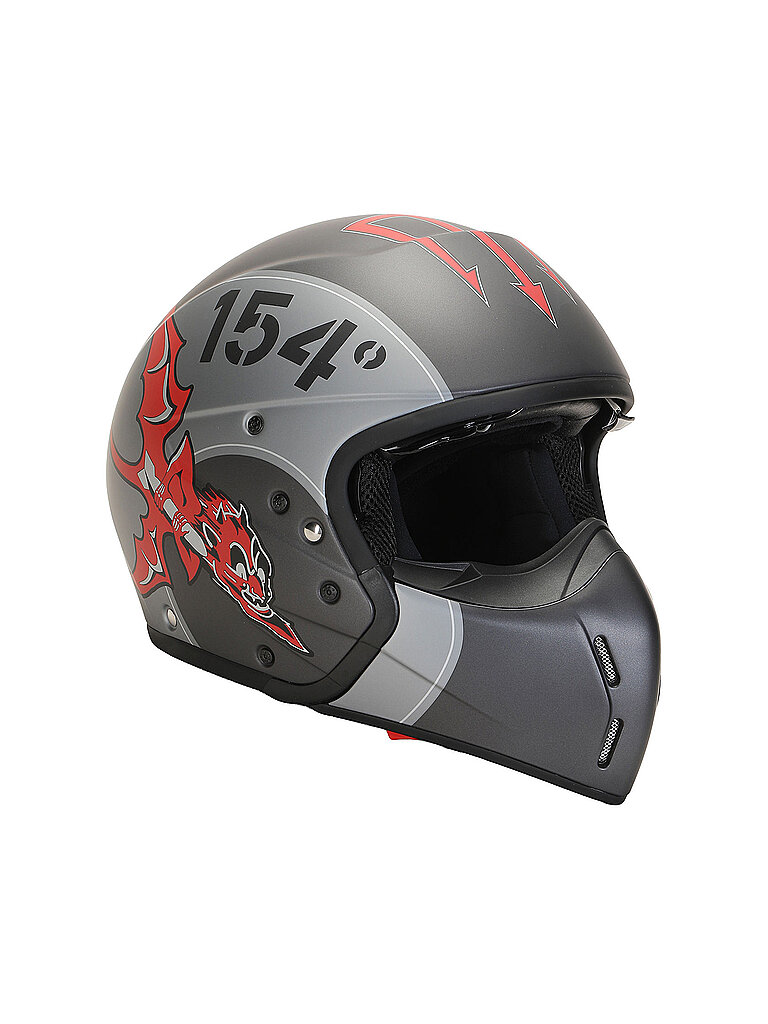 AERONAUTICA MILITARE Motorradhelm aus Carbon Grigio Scuro grau
