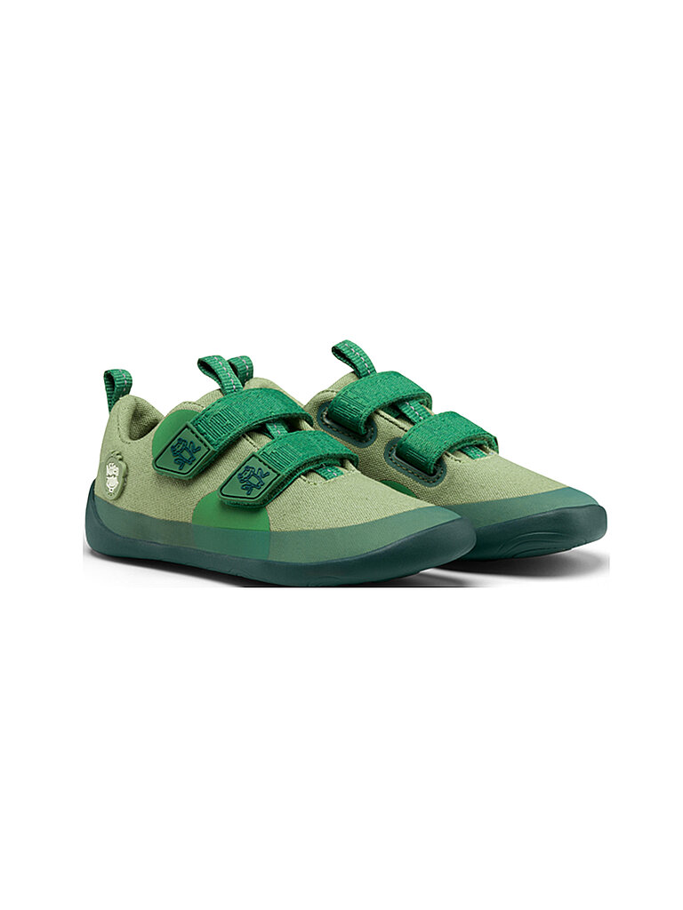 Affenzahn Barfußschuh Baumwolle Lucky Klettverschluss Vegan rutschfest Flexibel Reflektierend für den Sommer in Größe 21-32 Frosch - Grün