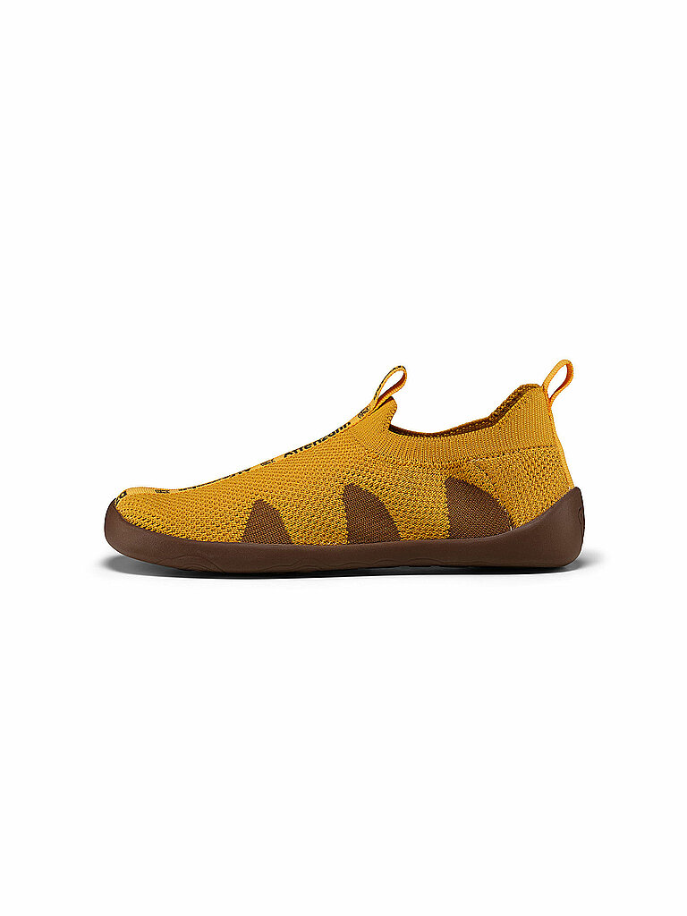 AFFENZAHN Kinder Barfußschuhe - Hausschuhe KNIT HAPPY Flinky Tiger gelb | 23