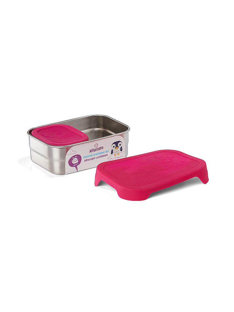 AFFENZAHN | Edelstahl-Brotdose  | pink