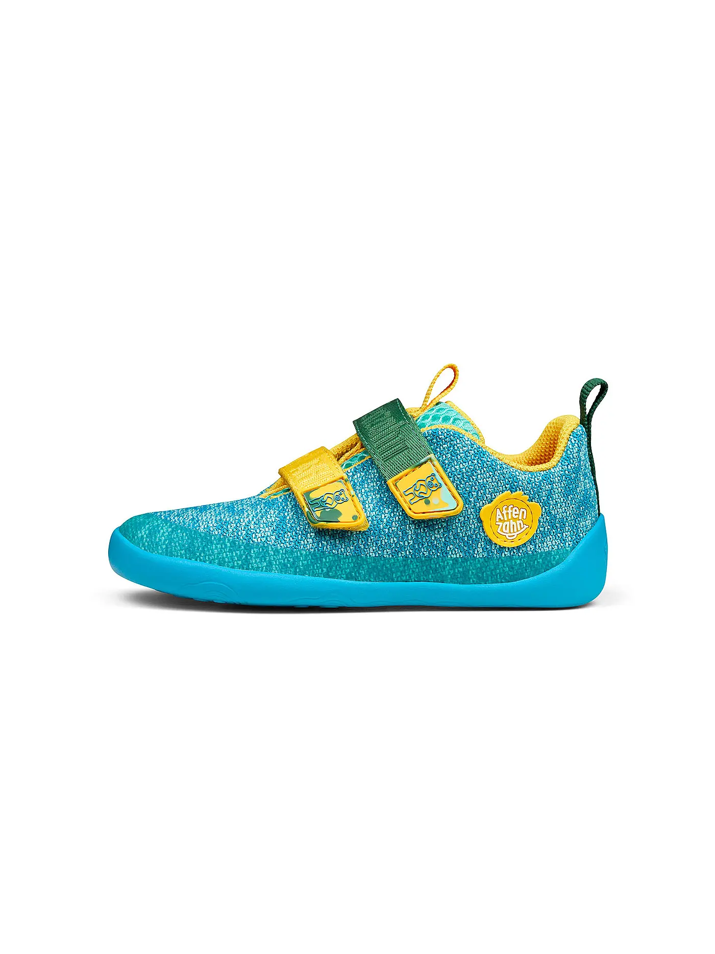AFFENZAHN | Kinder Barfußschuhe KNIT HAPPY Bär | türkis
